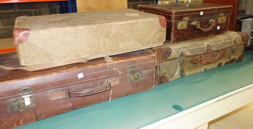 A quantity of assorted linen and lace, (4 boxes).