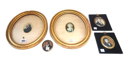 J Hutton (early 19th century) an English portrait miniature on card of Thomas Hill, Civil Engineer, painted March/May 1842, with inscription to revers