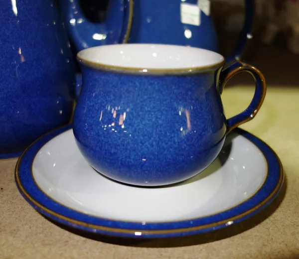 A large powder blue glazed Denby service and sundry plates, (qty  SH9
