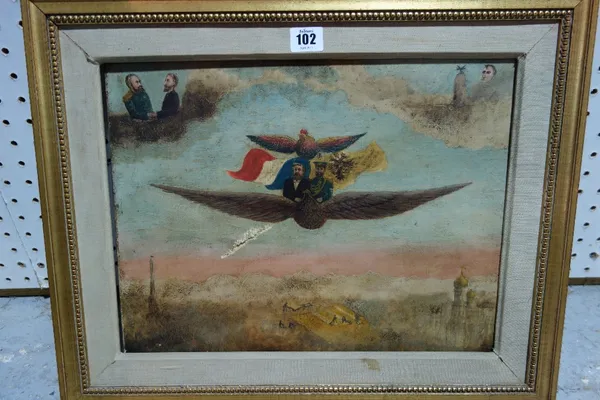 Continental School (20th century), Flight of fantasy, oil on canvas, 30.5cm x 40cm. C10