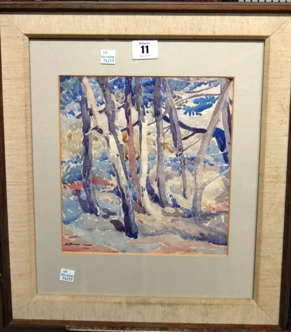 E. Dupont (20th century), Woodland scene, watercolour, signed and dated 1921, 23cm x 21cm. A6