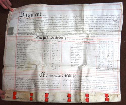 DOCUMENTS -  Mortgage for securing £20,000 & interest; the Earl of Shelburne & others, Trustees of the Estate late of  . . .  Lord Coleraine to Ffranc