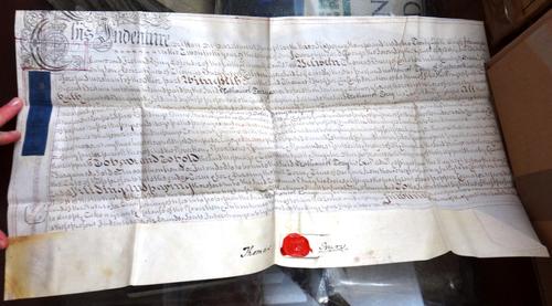 PROPERTY DOCUMENTS - 11 various - leases, conveyances etc., mostly on vellum. (18th & 19th cents.)  *  some concerning Devon & the Benn family.