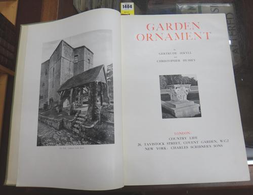 JEKYLL (G.) & HUSSEY (C.)  Garden Ornament. 2nd edition (revised). photo. illus. throughout; gilt-lettered cloth, folio. 1927.