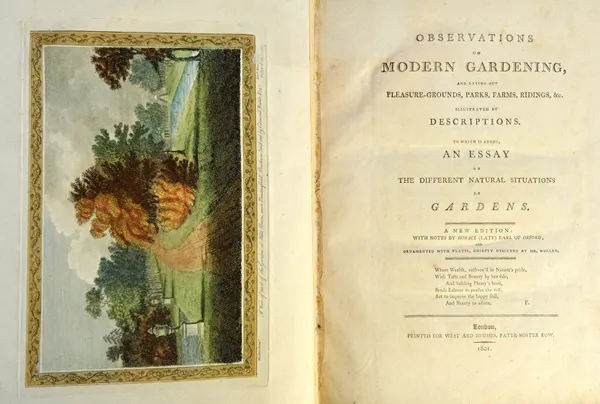 [WHATELY, Thomas]  Observations on Modern Gardening, and Laying-Out Pleasure Grounds, Parks, Farms & Ridings  . . .  new edition  . . .  6 hand-colour