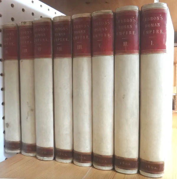 GIBBON (E.)  The History of the Decline and Fall of the Roman Empire (new edition), 8 vols., with additional notes by William Smith. portrait, 12 fold