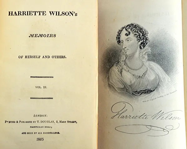 WISLON (H.)  Harriette Wilson's Memoirs of Herself and Others.  3 vols. 14 copper-engraved plates; earlier 20th cent. half morocco & marbled boards, g