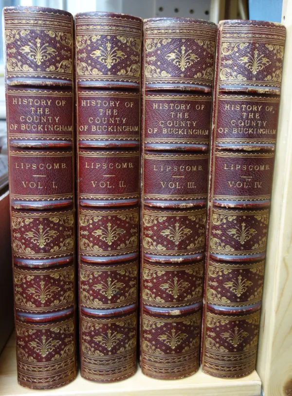 LIPSCOMB (G.)  The History and Antiquities of the County of Buckingham.  First Edition, 4 vols. 48 lithographed & other plates (incl. maps), engraved