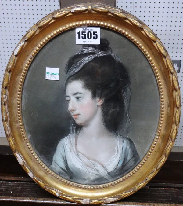Attributed to Hugh Douglas Hamilton (1739-1808), Portrait of Lady Carhampton, pastel, oval, 23cm x 18.5cm.