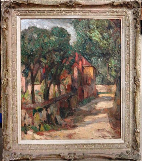Elliott Seabrooke (1886-1950), Country Lane, oil on board, signed, 60cm x 50cm. DDS