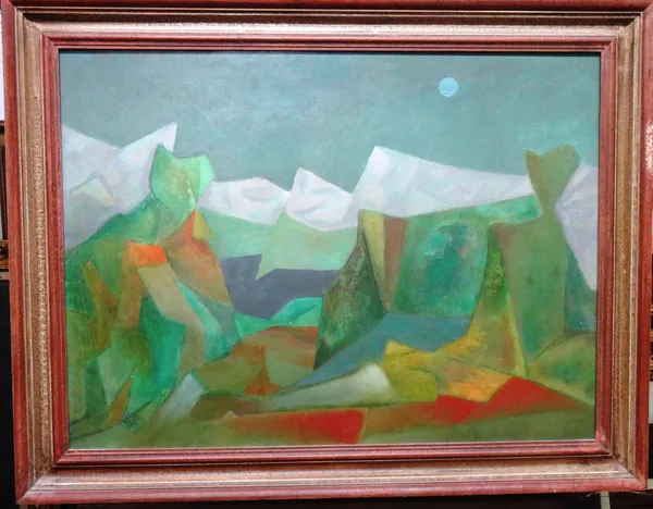 Benjamin Creme (20th century), Maritime Alps, Winter., oil on board, signed, inscribed and dated 1950 on reverse, 55cm x 74cm. DDS
