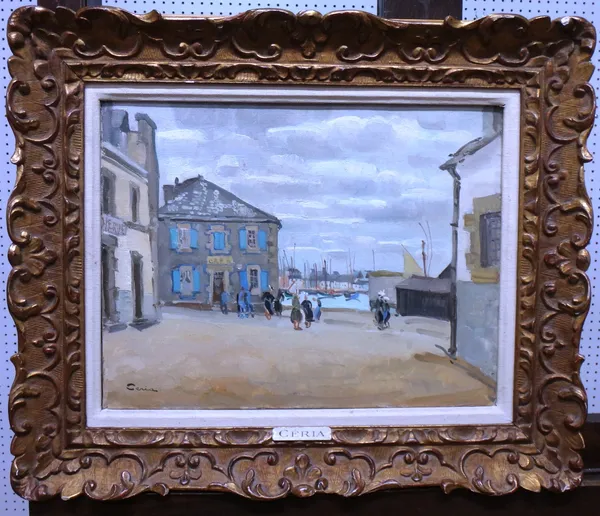 Edmond Ceria (1884-1955), Au Port de Concarneau, oil on canvas, signed, 27cm x 35cm. DDS