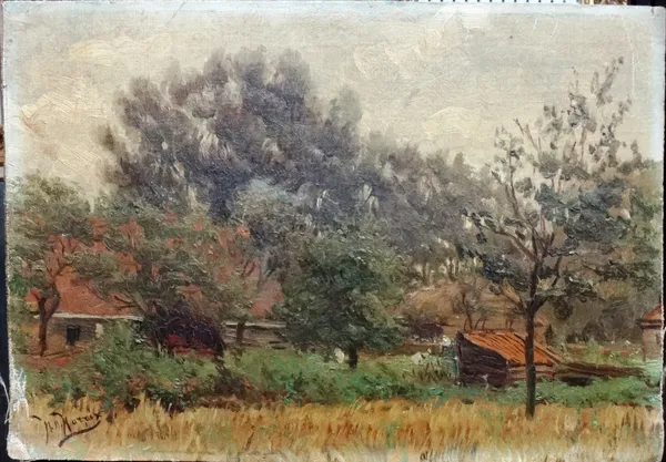 H. M. Horrix (1845-1923), Landscape, oil on canvas laid on board, signed, 22cm x 31cm.