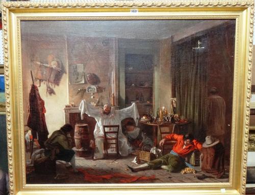 Antoine-Jean Bail (1830-1918), Un réveil difficile, oil on canvas, signed and dated '87, 73.5cm x 92cms.   Illustrated