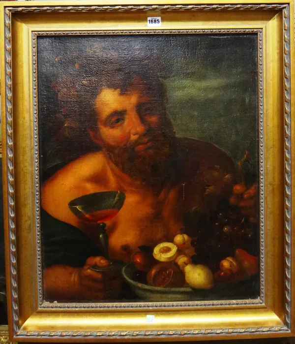 Follower of Johann Loth, Bacchus, oil on canvas, 64cm x 52cm.