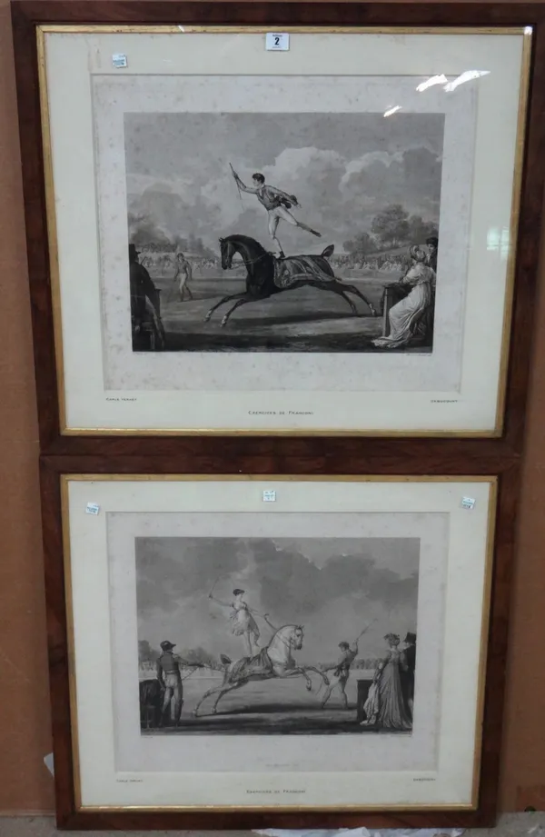 After Carle Vernet, Exercises de Franconi; a pair of aquatints by P. L. Debucourt, each 45cm x 52cm.(2) A6