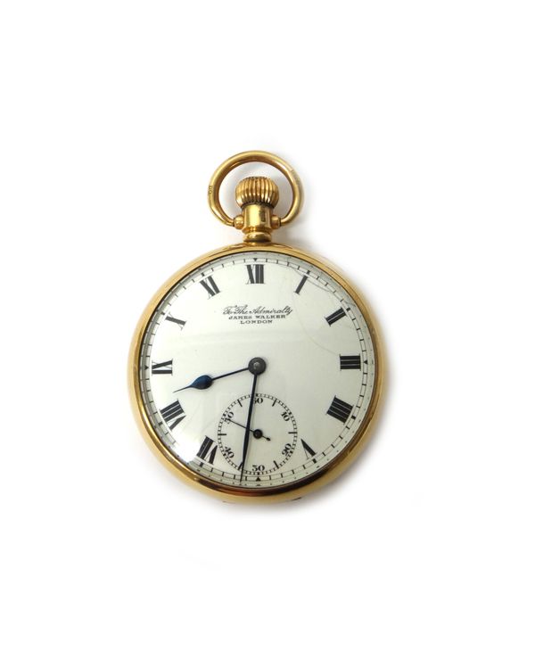 A gentleman's 9ct gold cased, keyless wind, openfaced single cased pocket watch, the enamelled dial with black Roman numerals, subsidiary seconds and