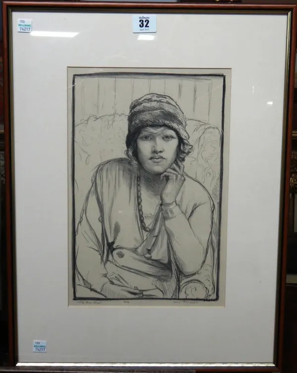 Louisa Thomson (1883-1962), The fur hat, lithograph, signed, inscribed and numbered No 4 in pencil, 33cm x 21cm. A9