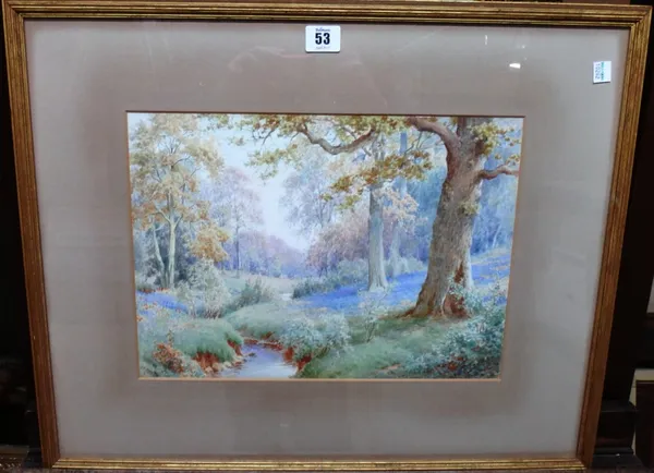 Elliot H. Marten (fl.1886-1910), The Bluebell Wood, watercolour, signed, 26cm x 37cm. A10