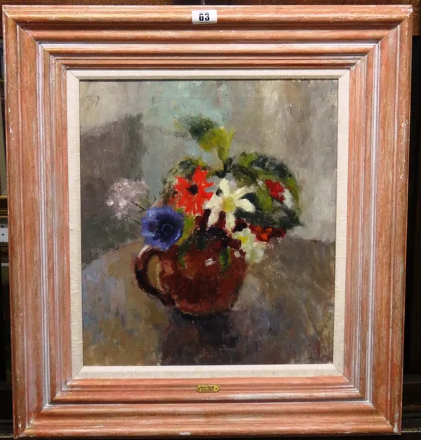 Irene Wyatt (fl1927-1939), Still life of flowers in a jug, oil on canvas, 39cm x 34cm. B10