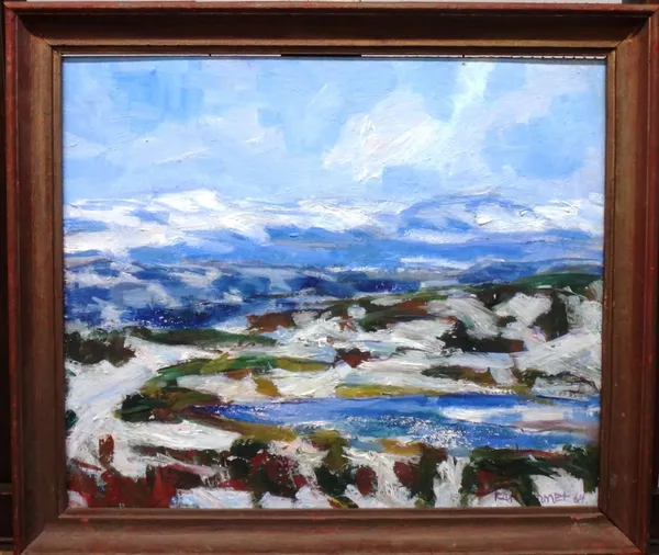 Karl Mimmet (20th century), Snow scene, oil on board, signed and dated '64, 41cm x 49cm. C10