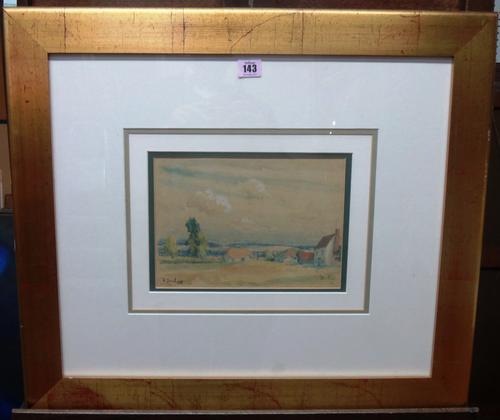 Manner of Duncan Grant, South Downs, watercolour, bears a signature and date, 18cm x 26cm.  E1