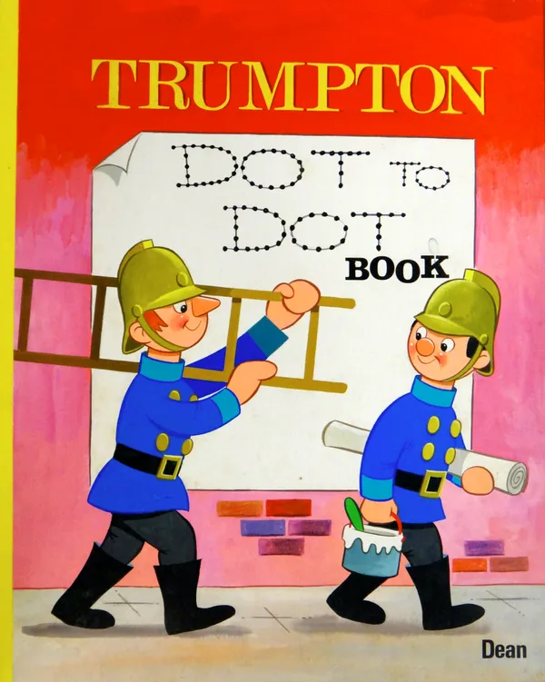 MISCELLANY - hand-coloured original artworks for the covers of Trumpton Dot to Dot Book, & Trumpton Painting Book (ca. 1960s); depicting 2 of Trumpton