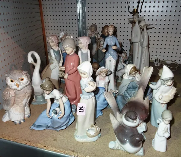 Ceramics including; mainly Nao figurines and some Lladro, (qty).  S4