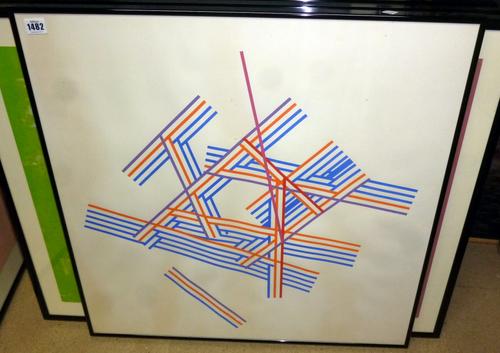 Kenneth Martin (British 1905-1984) Chance & Order I,1971, screenprint, unsigned, 59.5 by 61cms; and two others by the same artist Chance & Order II, 1