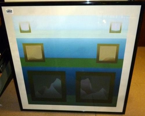 Anita Ford (British 1948-) Jocular Sexloculer, September 1974, screenprint, signed inscribed numbered 7/24 and dated Sept 1974, 50.5 by 50.5cms; anoth