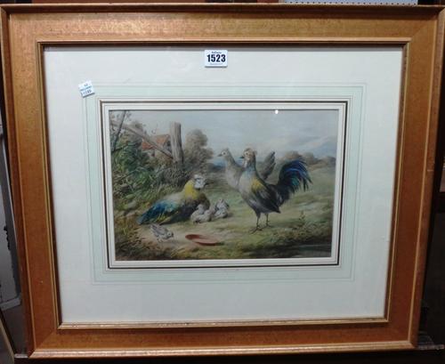 Attributed to William Cruickshank (1848-1922), Poultry, watercolour, bears a signature, 22cm x 32cm.