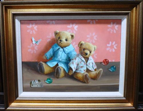 Deborah Jones (1921-2012), Big Ted and Little Fred, oil on canvas, signed and dated 1994, 29cm x 39cm.DDS