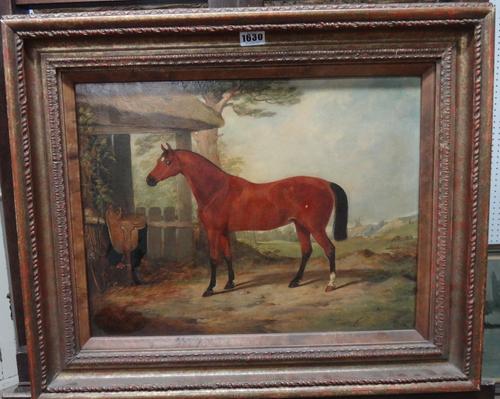 Follower of Aster R C Corbould, Horse In Landscape, oil on board, bears a signature, 34.5cm x 35cm.