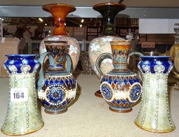 A group of three pairs of stoneware vases, (6).  S3