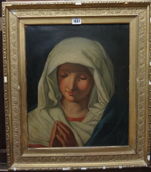 After Sassoferrato, Virgin in Prayer, oil on canvas, 46cm x 38cm.