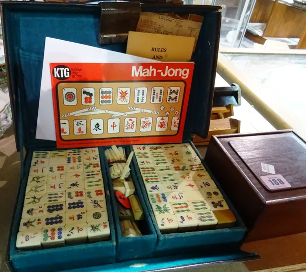 An early 20th century cased Mahjong set and another, (2). S1