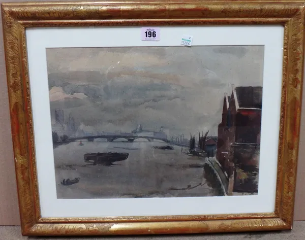 P. Wilhelm (20th century), River scene, watercolour, signed, 28cm x 38cm.  A3