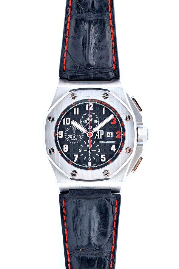 Audemars Piguet; A limited edition oversized stainless steel "Shaq" Royal Oak Offshore automatic chronograph gentleman's wristwatch, with date, number
