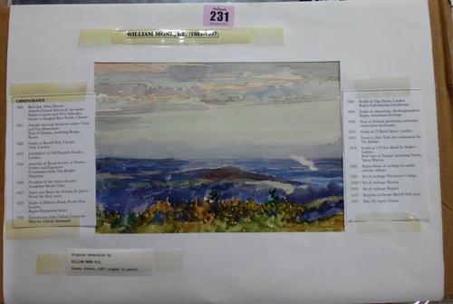 Attributed to William Monk (1863-1937), County Antrim, watercolour, unframed, 16.5cm x 23.5cm.  CAB