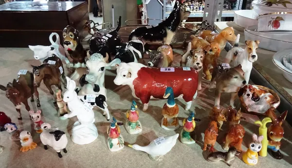 Ceramics, including; Beswick, Sylvac, Doulton and sundry animal models, including cows, horses, pheasants and sundry, (qty).  S2
