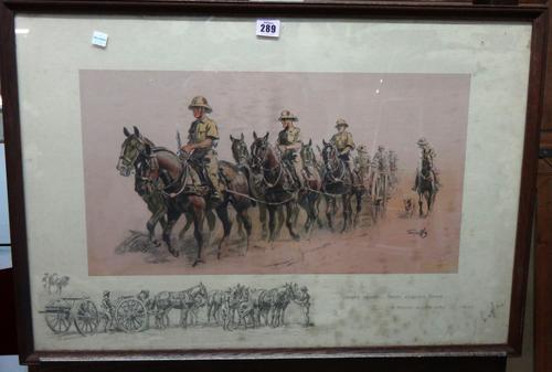 Snaffles (Charles Johnson Payne 1884-1967), 'Ubique Meant - 'Bank' Olborn, Bank - A Penny All The Way' , colour print, signed in pencil, 48cm x 70cm.