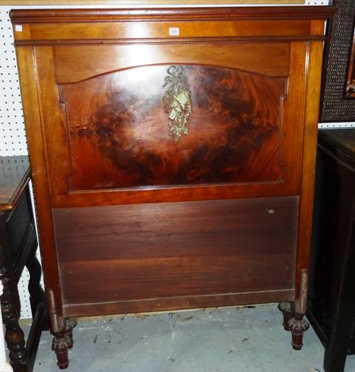 A pair of late 19th century mahogany and gilt metal mounted bed heads (no frame or mattress), 103cm wide x 131cm high. J10
