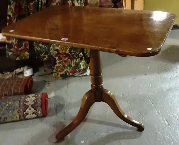 A 19th century mahogany rectangular tilt-top occasional table, 89cm wide.  K7