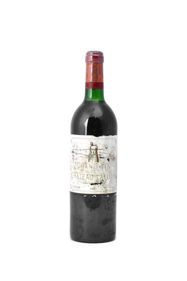 One bottle of 1981 Chateau Latour Grand Vin.  Illustrated