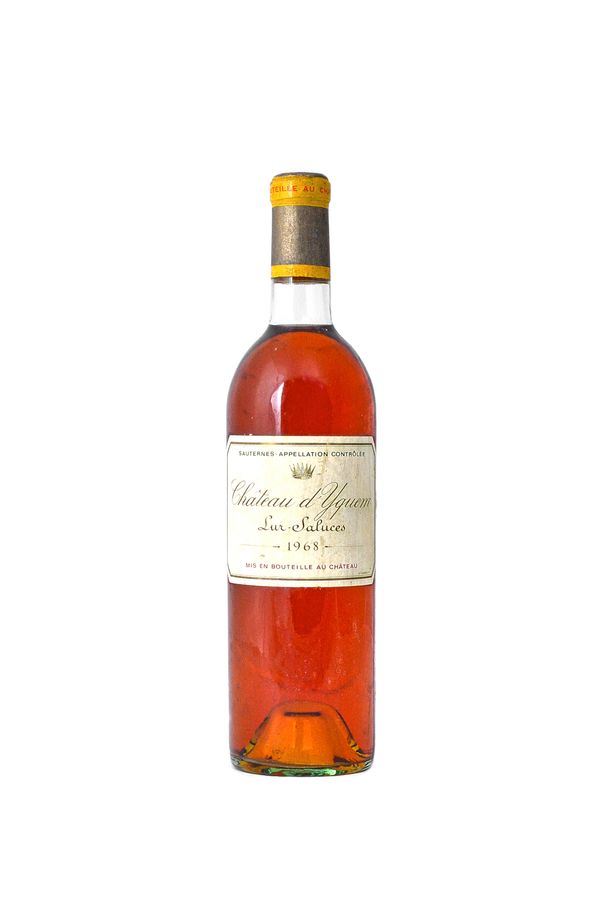 A bottle of 1968 Chateau d Yquem Sauternes, sur saluces.