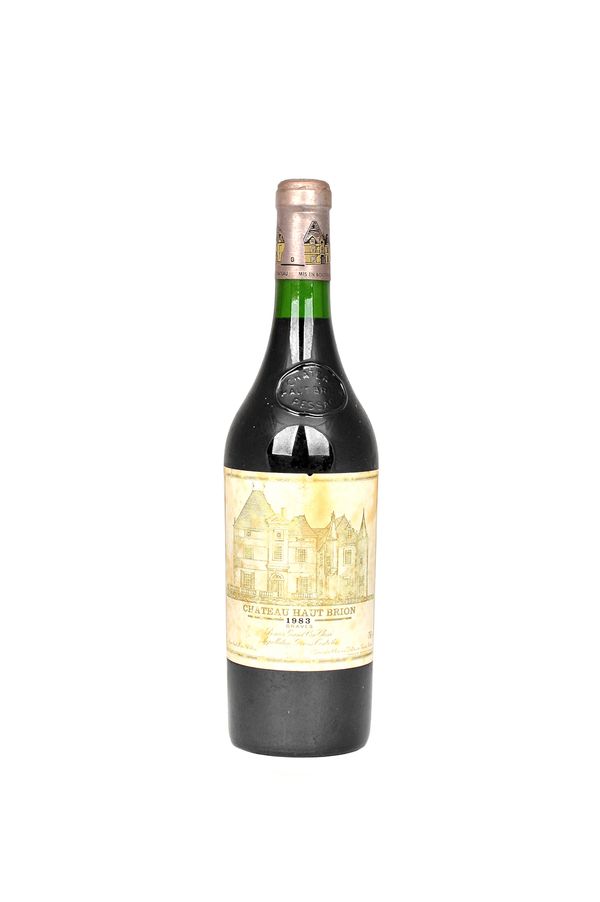 A bottle of 1983 Chateau Haut Brion, Priemier Grande Cru, Pessac.
