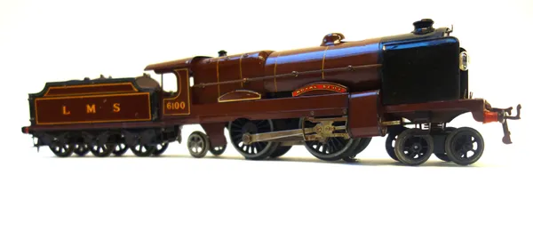 A Hornby O gauge clockwork locomotive and tender, 'Lord Nelson', Southern 850, and a Hornby O gauge 20v locomotive and tender, 'Royal Scot', LMS 6100,