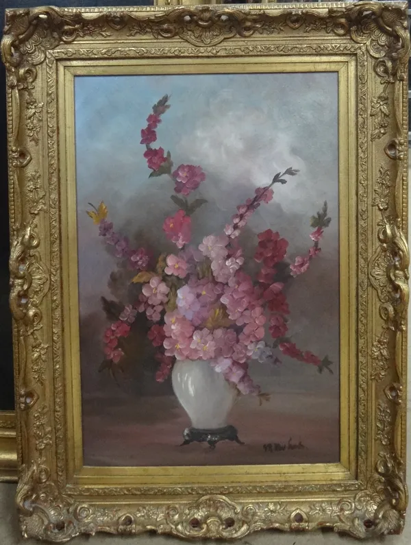 M. van Lente (20th century), Still life of summer blooms, oil on canvas, signed, 59cm x 39cm.  H1