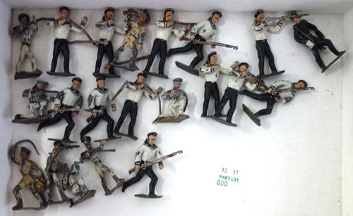 A quantity of Britains hollow-cast lead soldiers, pre-war, including; Grenedier guards, Turkish infantry, French Ciurassiers, US infantry and others,