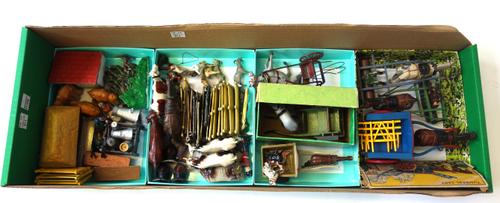 A quantity of mainly Britains lead figures, early 20th century, farmyard animals and accessories, (qty).